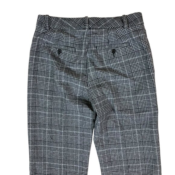 Banana Republic Gray Plaid Wool Blend Slim Fit Dress Pants 4L Classic Work NWT - Picture 4 of 7